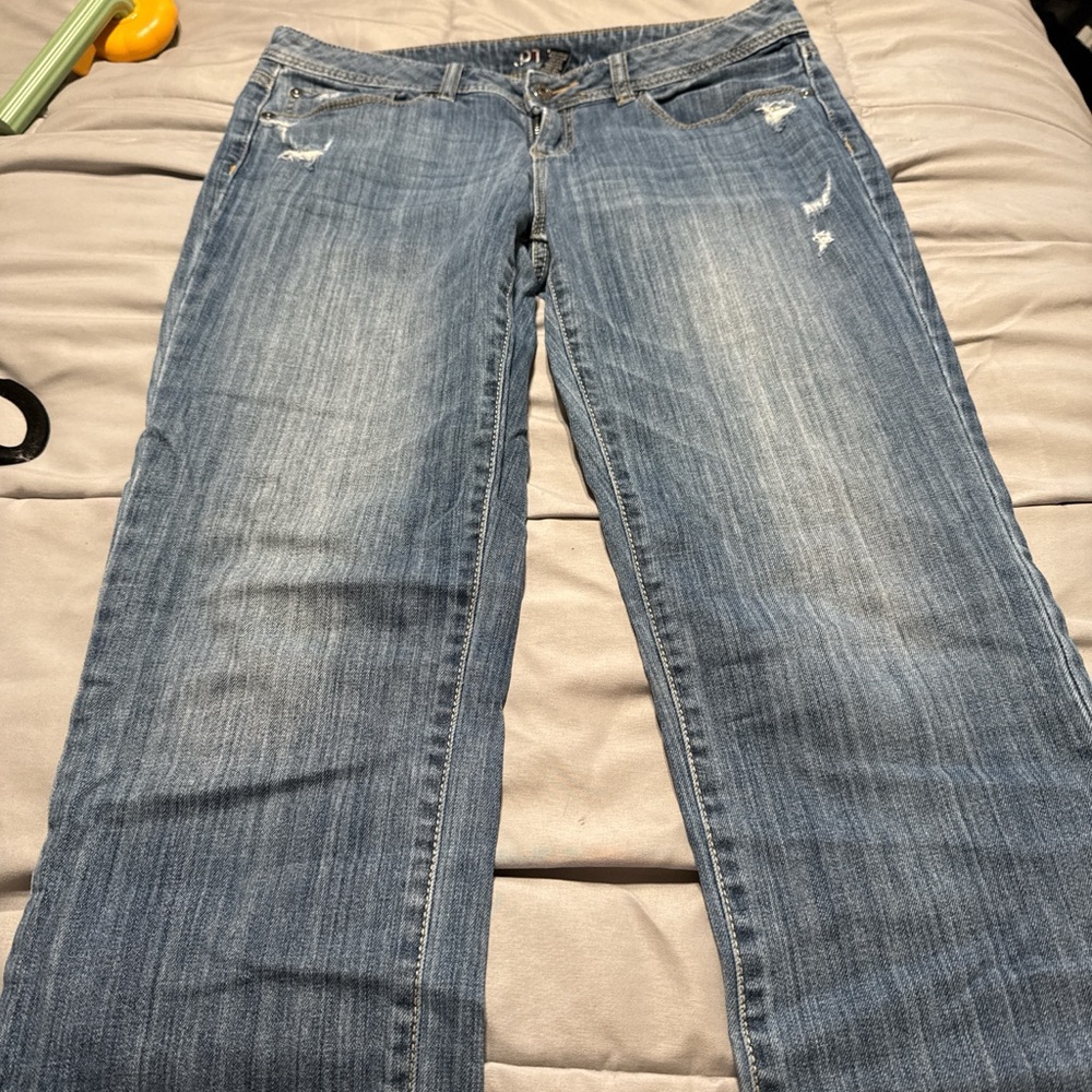 Apt. 9 Distressed Blue Flare Jeans